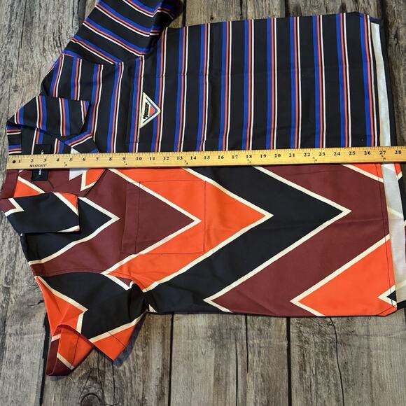 NEW Homme Femme Double Pattern Button Down Split Shirt Men’s Size Small - Picture 4 of 7